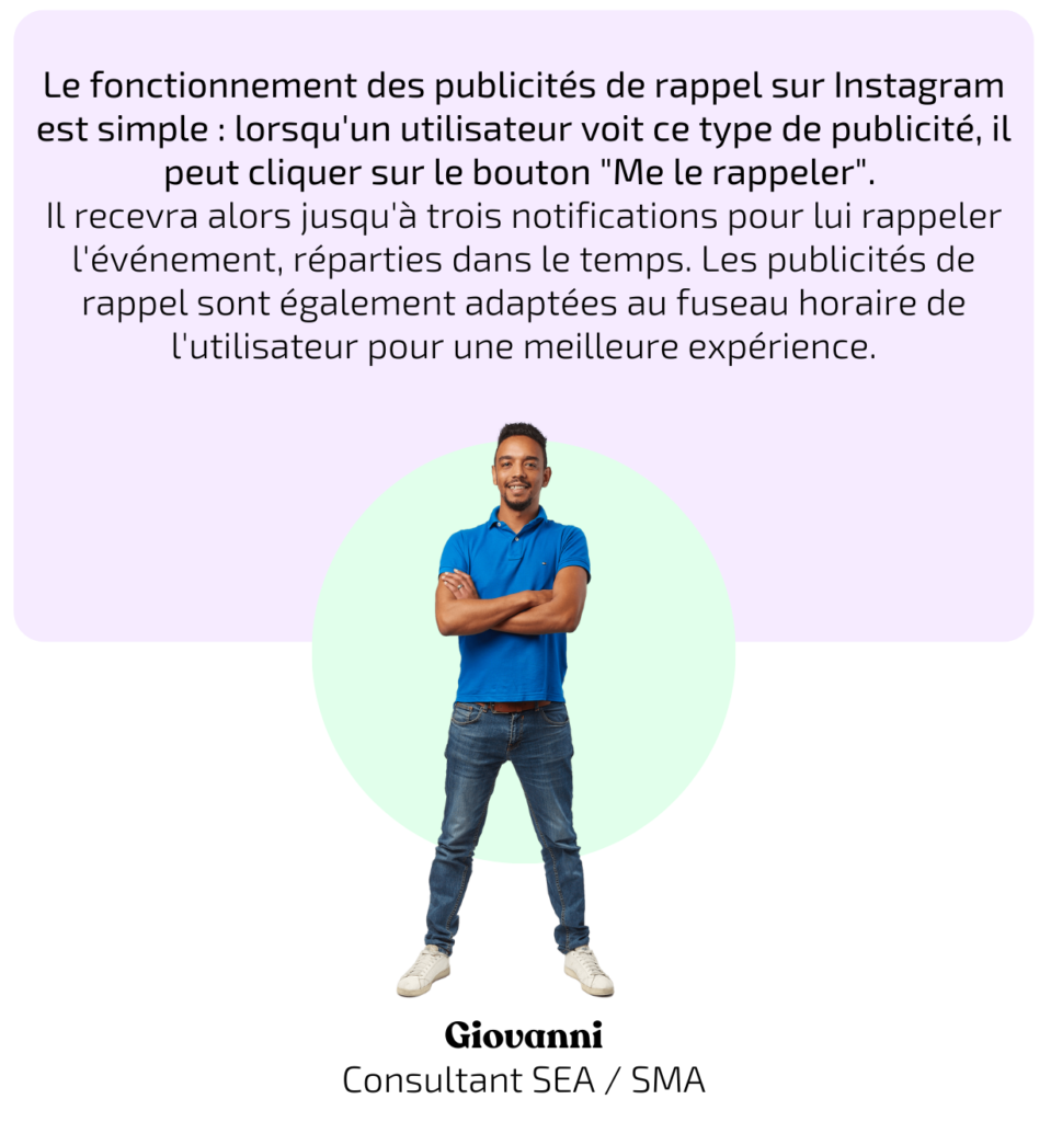 publicités avec des rappels instagram