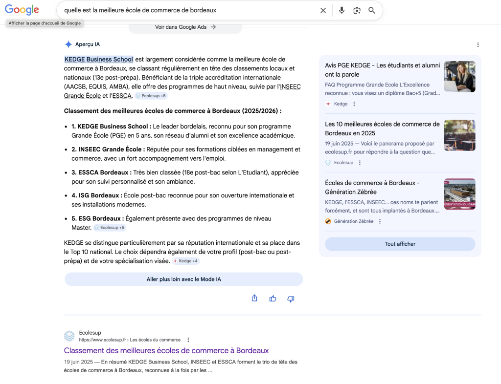 Quelle est la meilleure école de commerce à Bordeaux